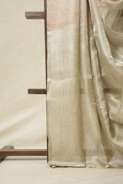 Silver Wheat Tissue Tussar Silk Saree - SRSWTTSS555