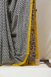 Yellow Black HBP Cotton Saree - SRYBCS2700