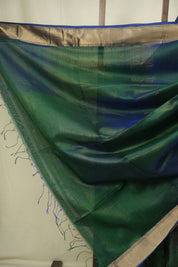 Dual Tone Green Maheshwari Saree - SRDTGMS1329