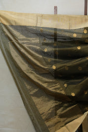 Olive Green Chanderi Cotton Silk Saree - SROGCSS291