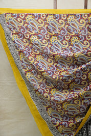 Yellow Black HBP Cotton Saree - SRYBCS2700