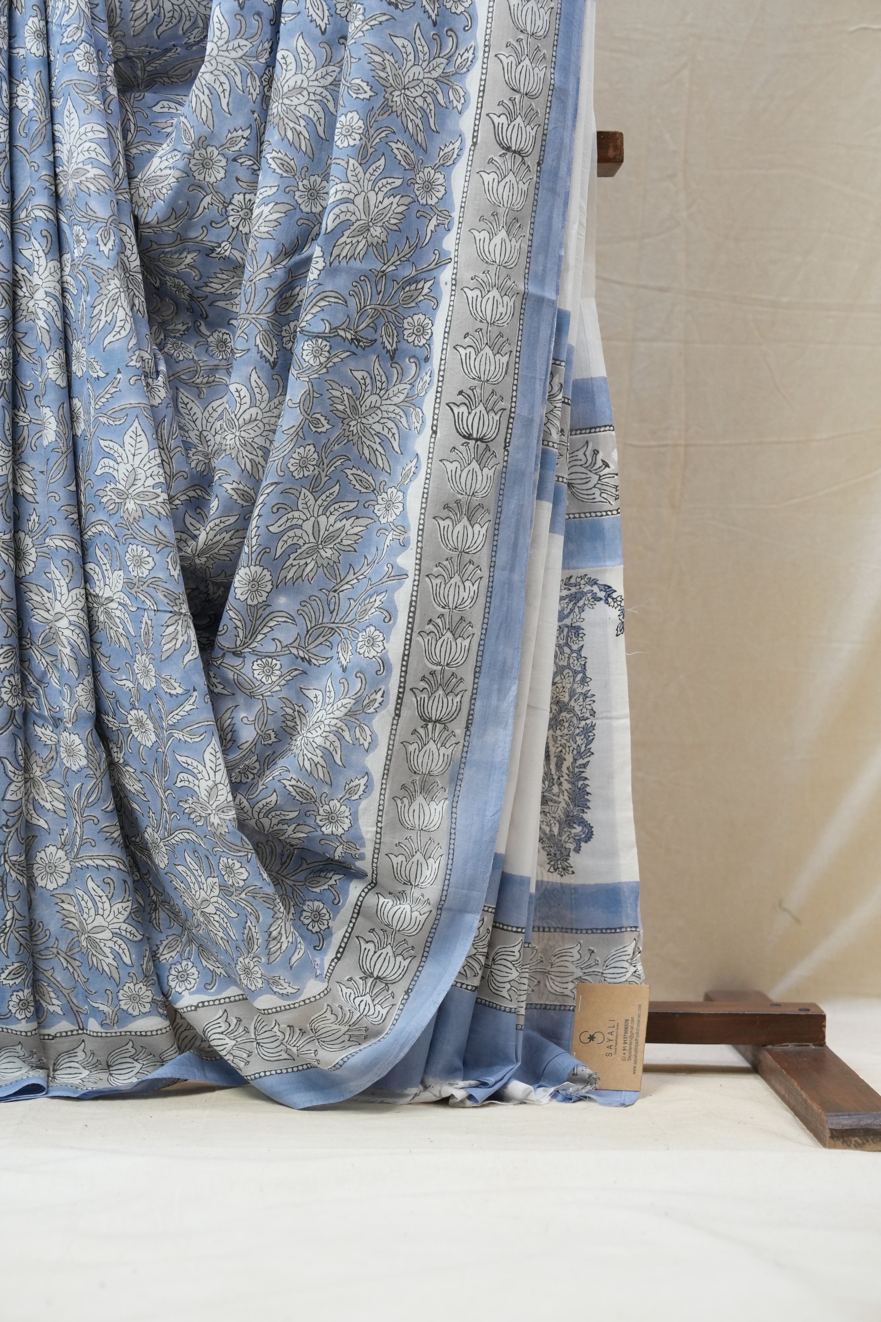 Tinted Blue HBP Cotton Saree - SRTBCS2699