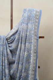 Tinted Blue HBP Cotton Saree - SRTBCS2699