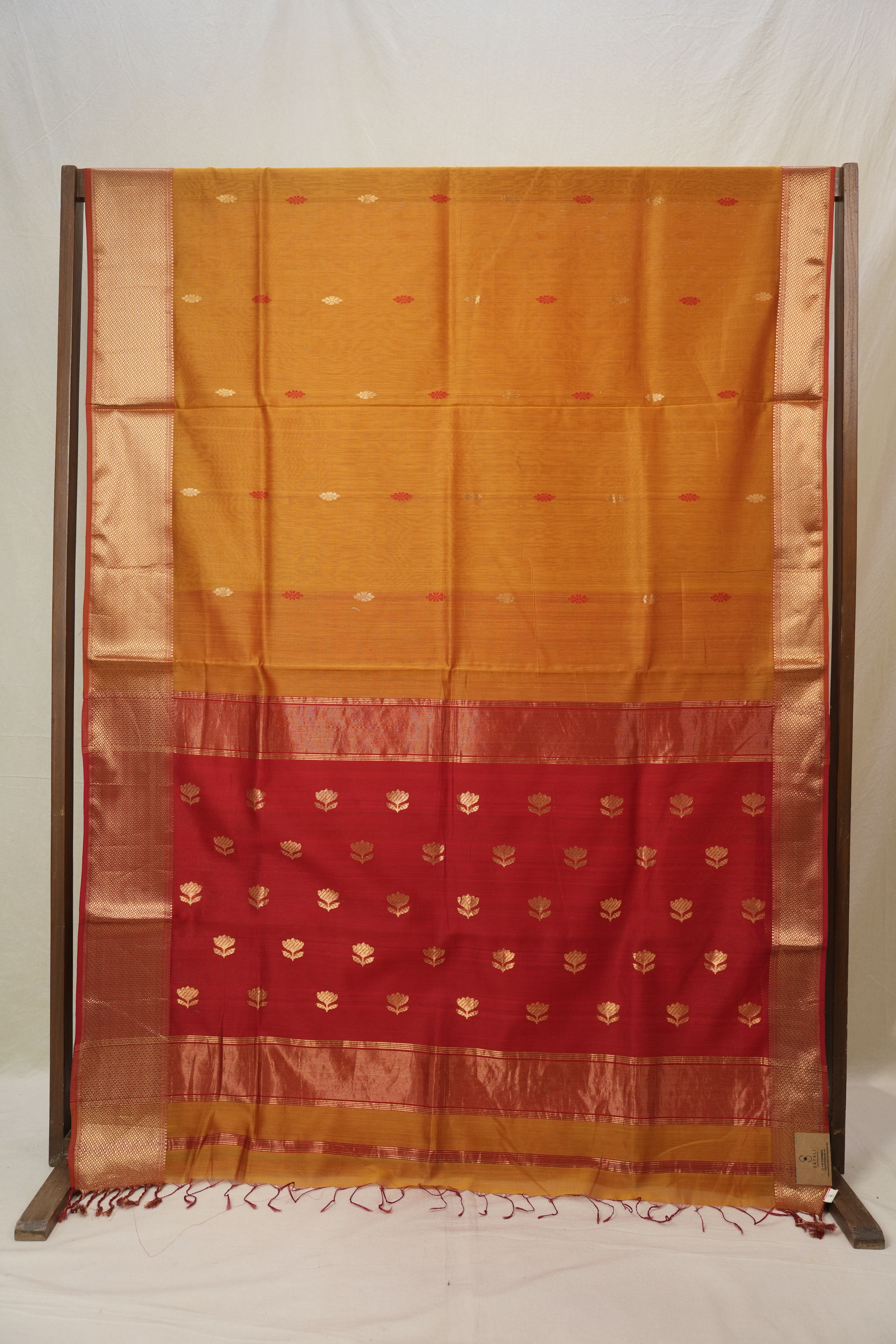 Mustard Maheshwari Saree - SRMMS860