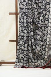 Black HBP Cotton Saree - SRBCS2627