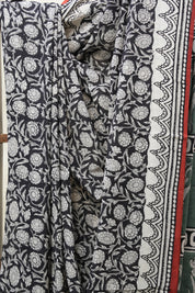 Black HBP Cotton Saree - SRBCS2627