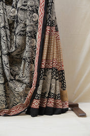 Black HBP Cotton Saree - SRBCS2625