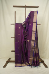 Dual Tone Purple Maheshwari Saree - SRDTPMS1328