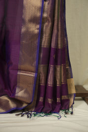 Dual Tone Purple Maheshwari Saree - SRDTPMS1328