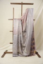 Silver Lavender Tissue Tussar Silk Saree - SRSLTTSS553