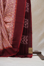 Red Pochampalli Cotton Ikat Saree - SRRPCIS447