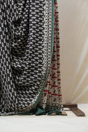 Black HBP Cotton Saree - SRBCS2615