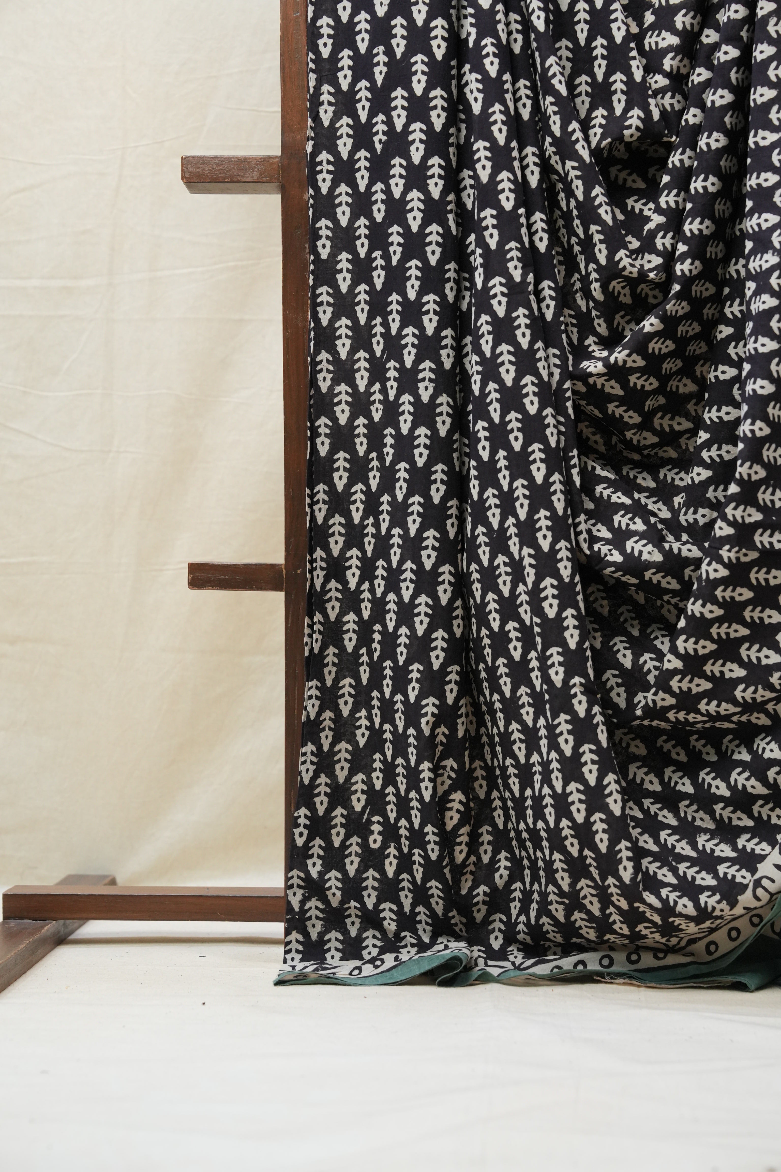 Black HBP Cotton Saree - SRBCS2615