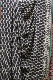 Black HBP Cotton Saree - SRBCS2615