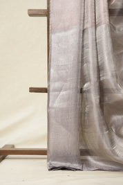 Silver Lavender Tissue Tussar Silk Saree - SRSLTTSS553
