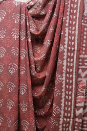 Maroon HBP Cotton Saree - SRMCS2614