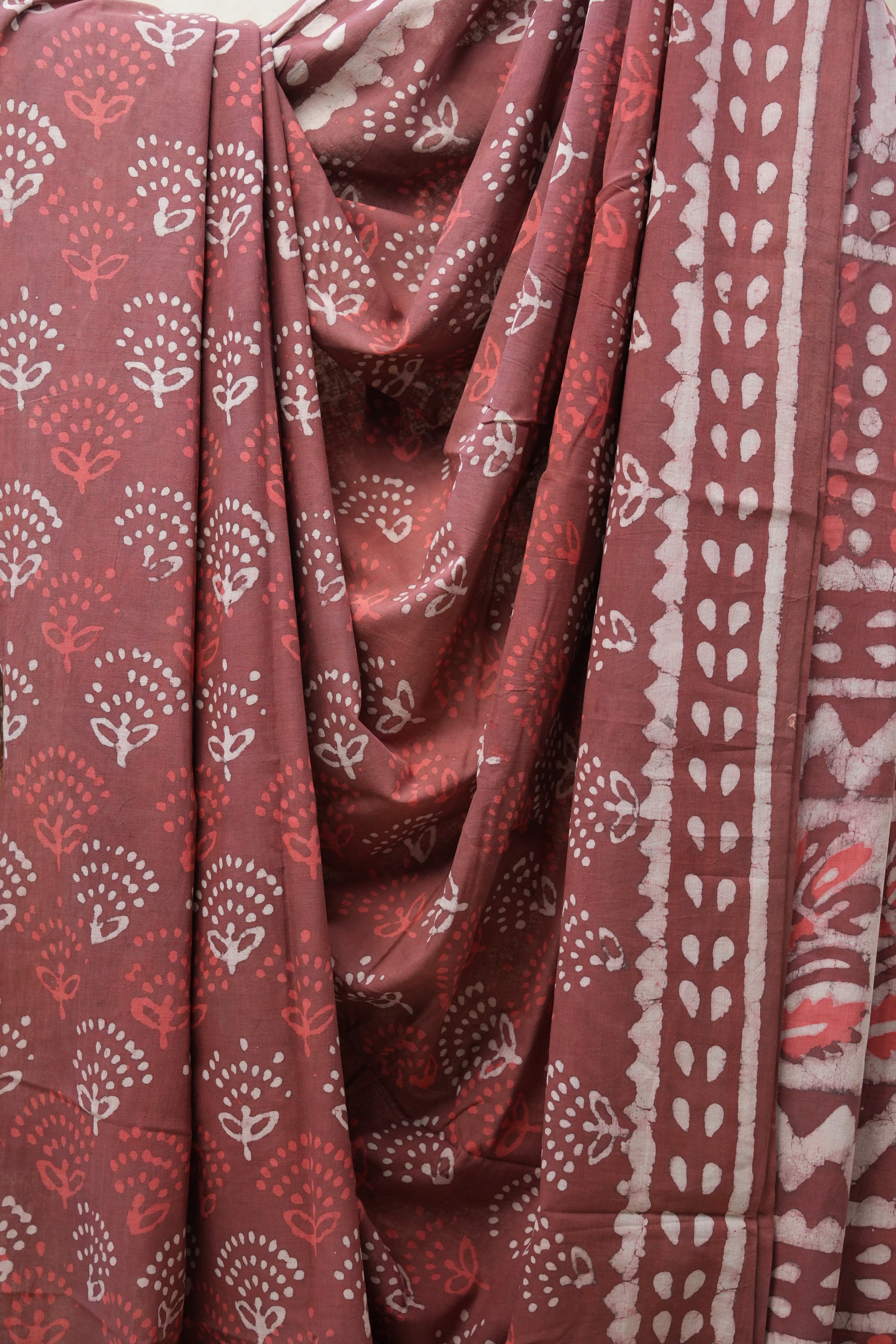 Maroon HBP Cotton Saree - SRMCS2614