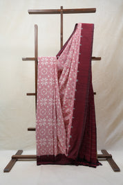 Red Pochampalli Cotton Ikat Saree - SRRPCIS449