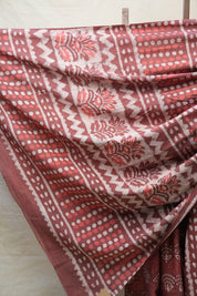 Maroon HBP Cotton Saree - SRMCS2614