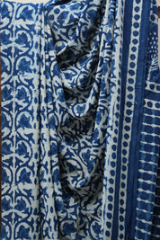 Indigo HBP Cotton Saree - SRICS2613