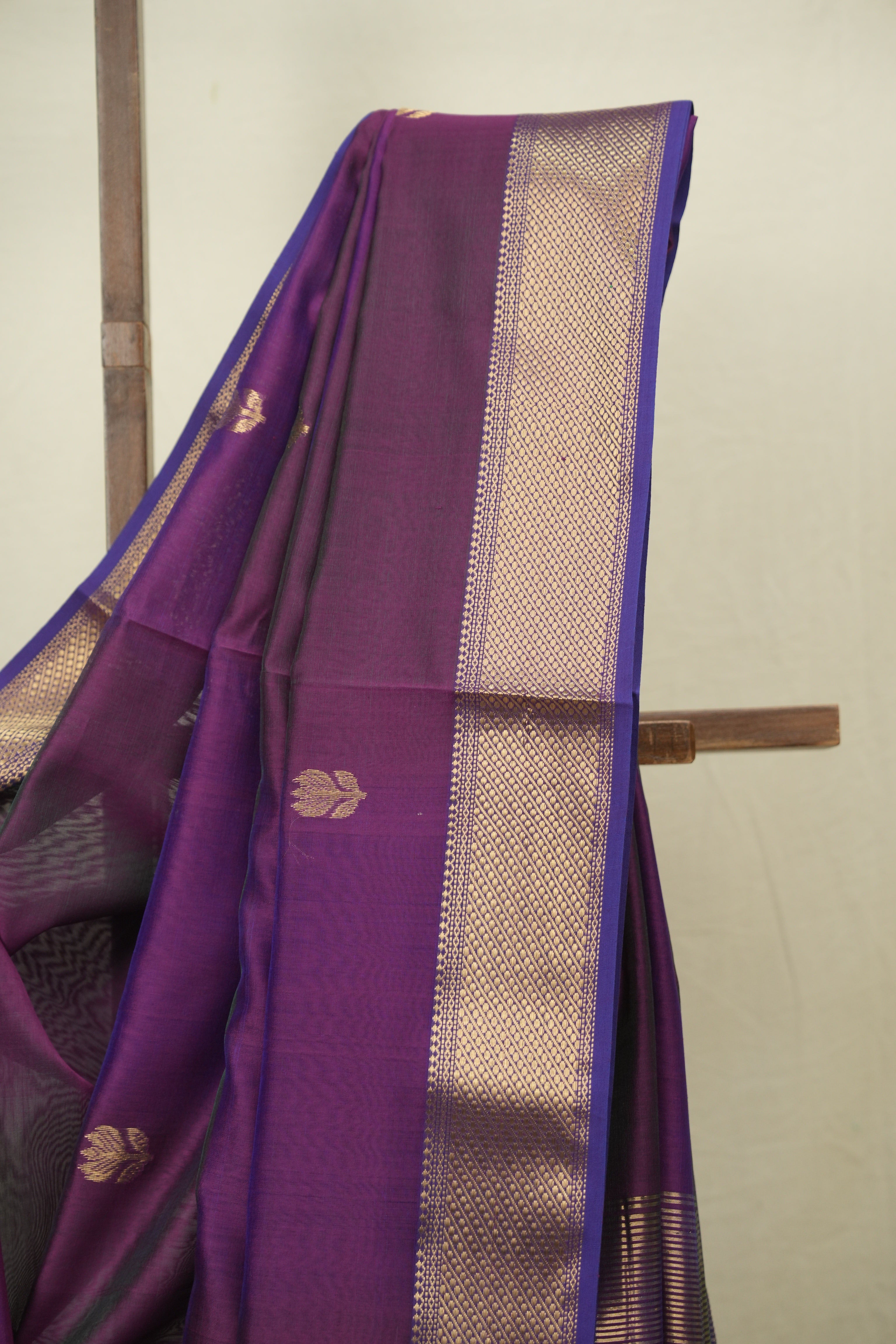 Dual Tone Purple Maheshwari Saree - SRDTPMS1328