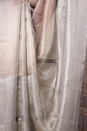 Silver Lavender Tissue Tussar Silk Saree - SRSLTTSS553