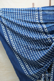 Indigo HBP Cotton Saree - SRICS2613