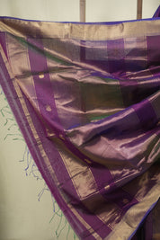 Dual Tone Purple Maheshwari Saree - SRDTPMS1328