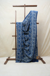 Indigo HBP Cotton Saree - SRICS2691