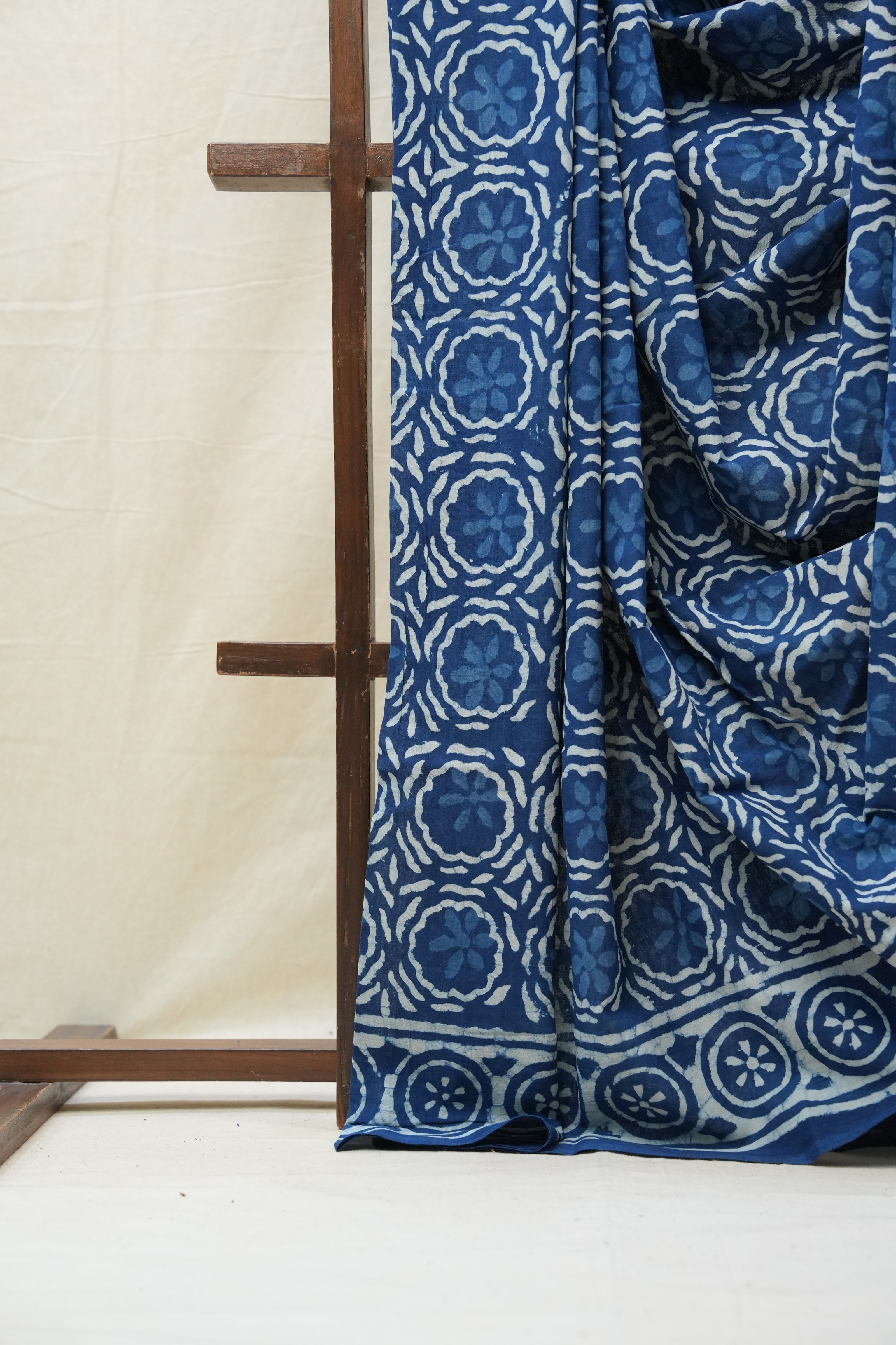 Indigo HBP Cotton Saree - SRICS2691