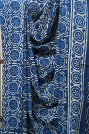 Indigo HBP Cotton Saree - SRICS2691