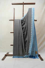 Grey Pochampalli Cotton Ikat Saree - SRGPCIS453