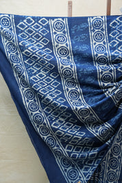 Indigo HBP Cotton Saree - SRICS2691