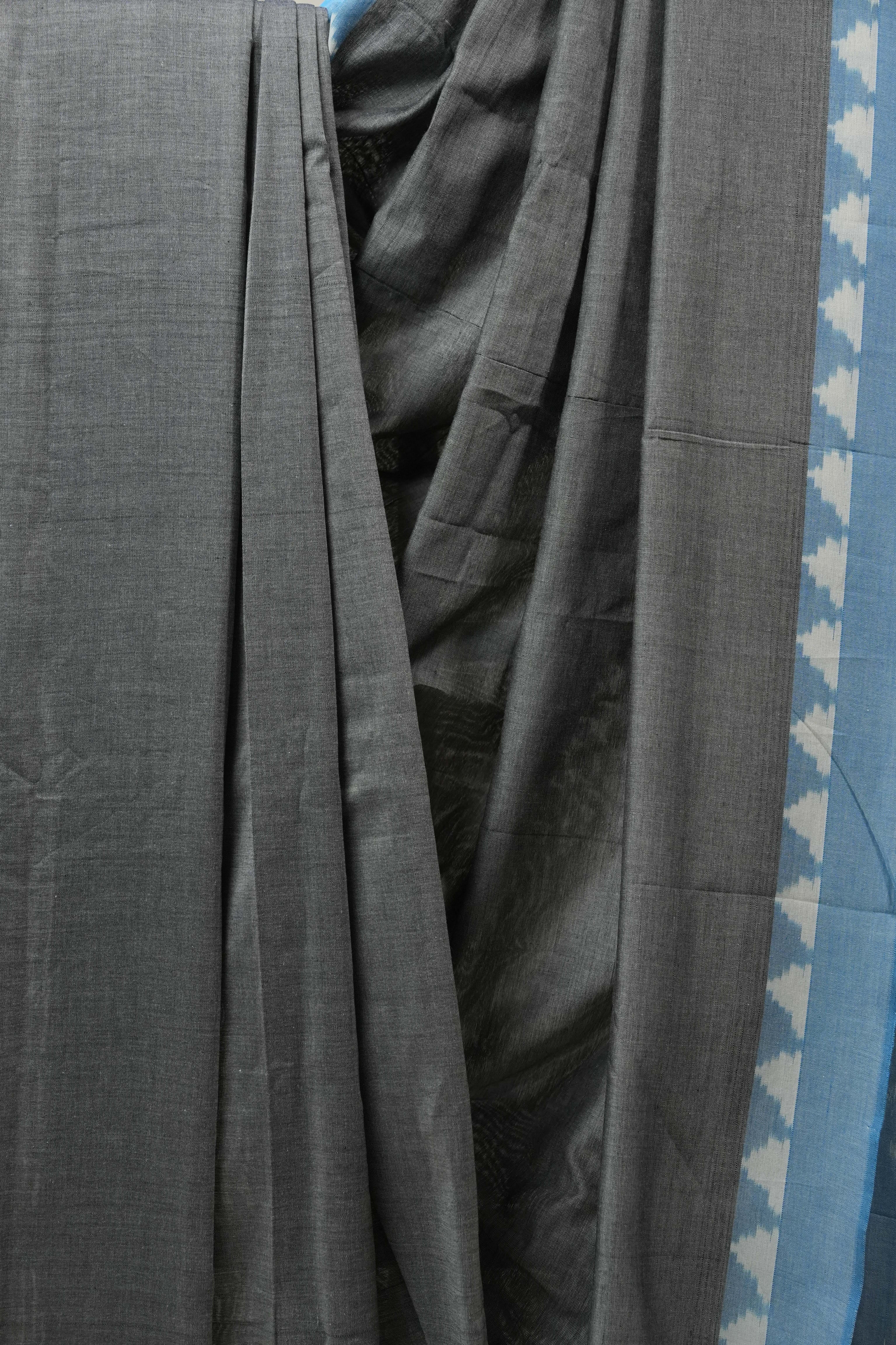 Grey Pochampalli Cotton Ikat Saree - SRGPCIS453