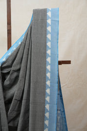 Grey Pochampalli Cotton Ikat Saree - SRGPCIS453