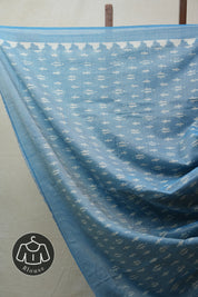 Grey Pochampalli Cotton Ikat Saree - SRGPCIS453