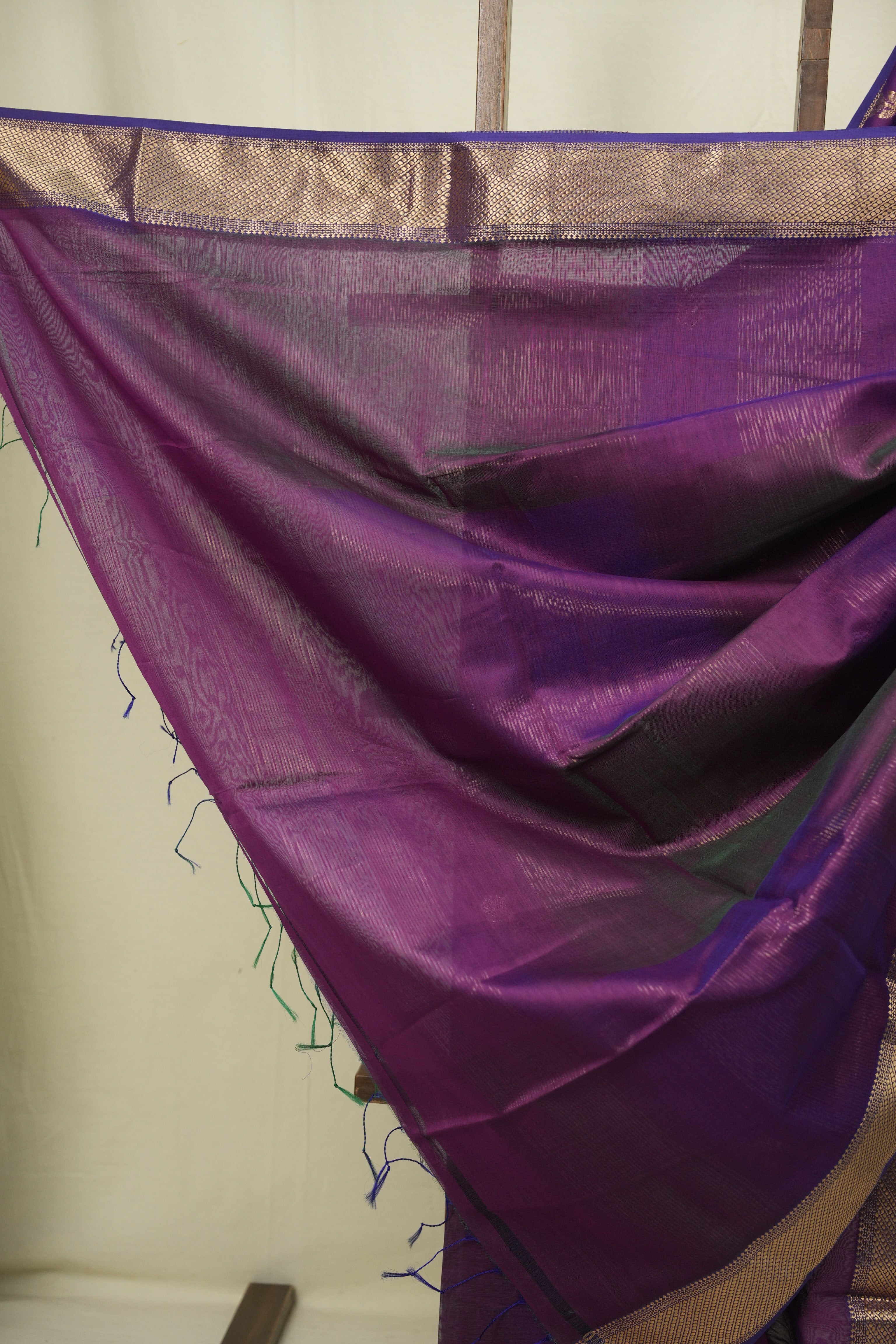 Dual Tone Purple Maheshwari Saree - SRDTPMS1328