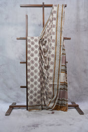 Cream HBP Cotton Saree - SRCCS2345