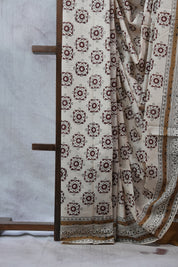 Cream HBP Cotton Saree - SRCCS2345