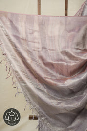 Silver Lavender Tissue Tussar Silk Saree - SRSLTTSS553
