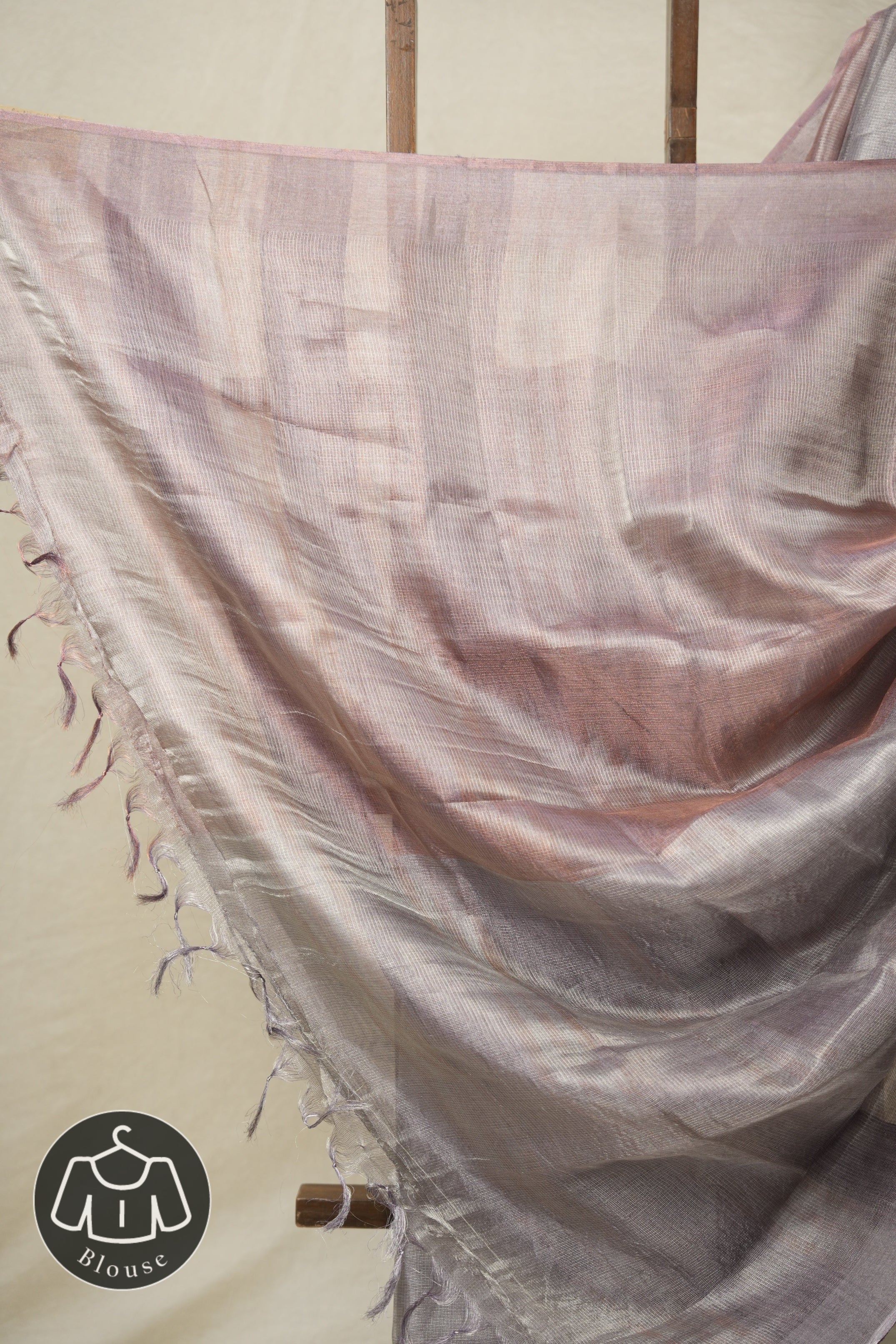 Silver Lavender Tissue Tussar Silk Saree - SRSLTTSS553
