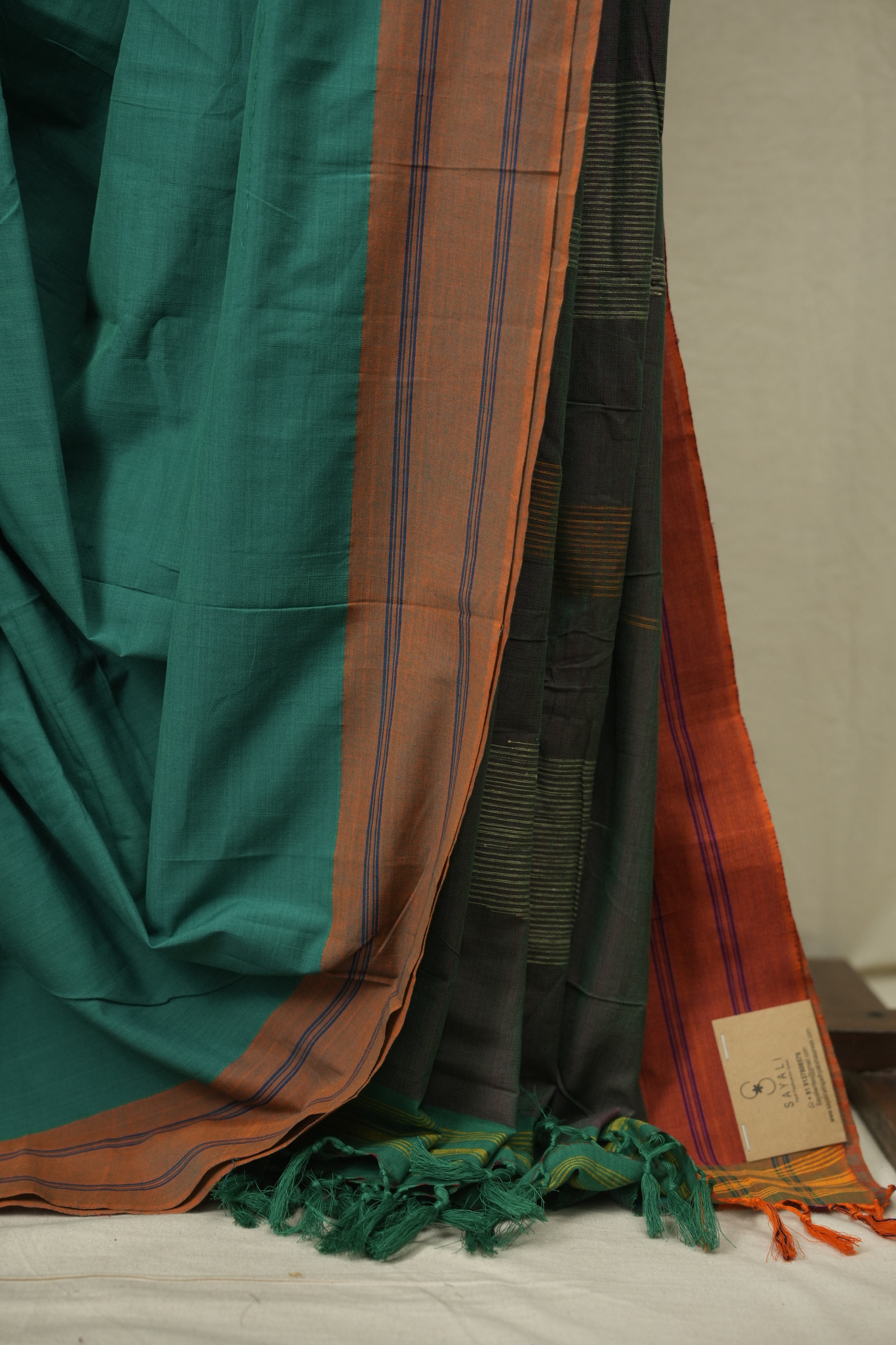 Green Cotton IIkal Saree - SRGCIS1083