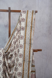 Cream HBP Cotton Saree - SRCCS2345