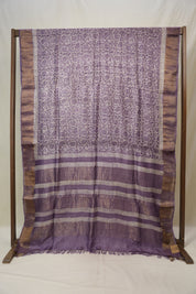 Purple Cream HBP Tussar Silk Saree - SRPCHTSS746
