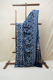 Indigo HBP Cotton Saree - SRICS2696