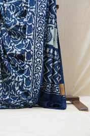 Indigo HBP Cotton Saree - SRICS2696