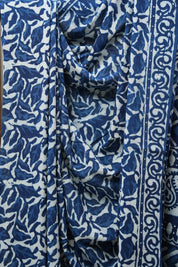 Indigo HBP Cotton Saree - SRICS2696