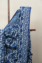 Indigo HBP Cotton Saree - SRICS2696