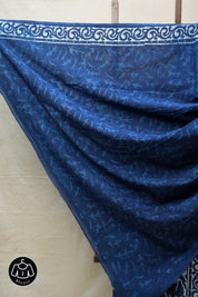 Indigo HBP Cotton Saree - SRICS2696