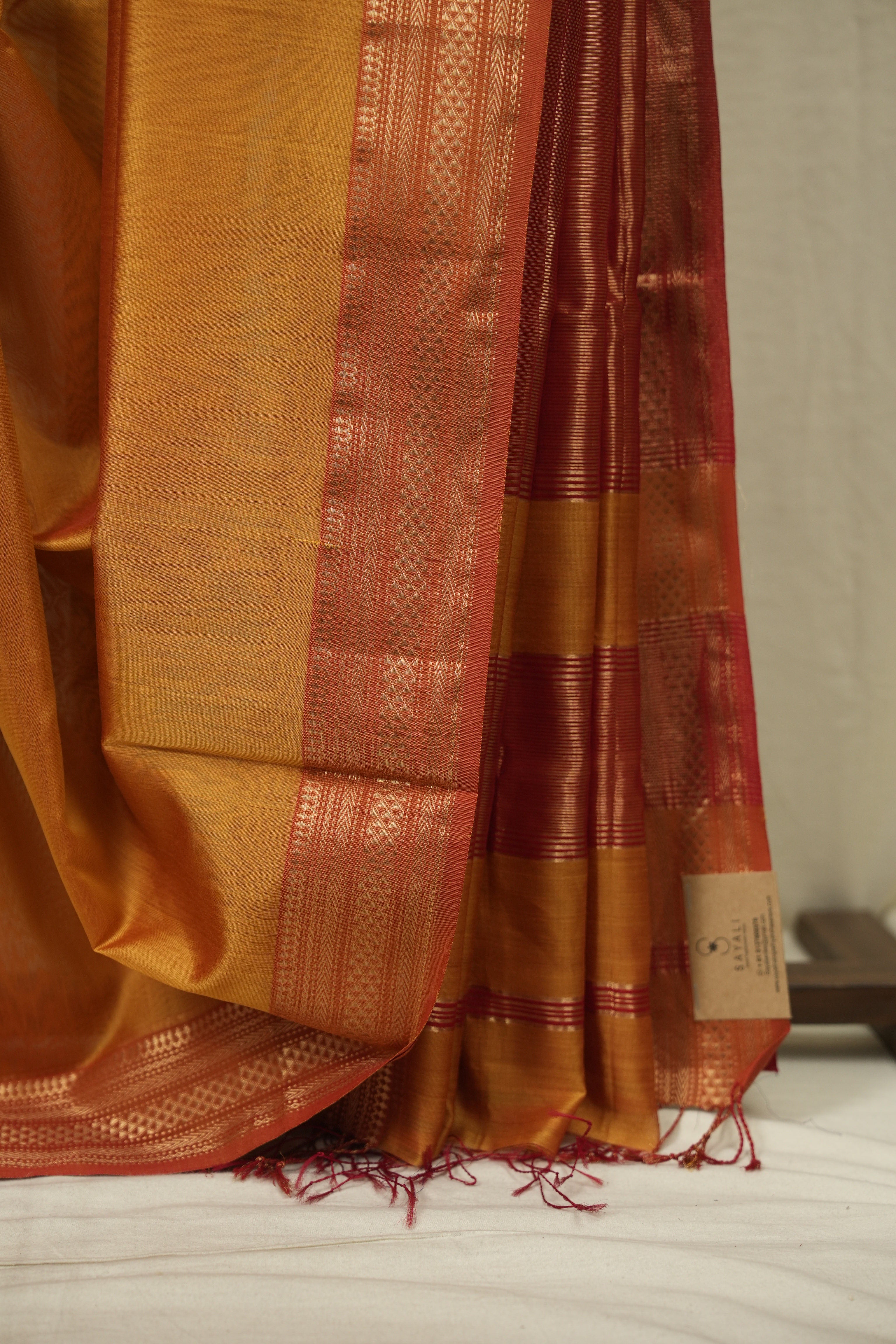 Yellow Maheshwari Saree- SRYMS1359